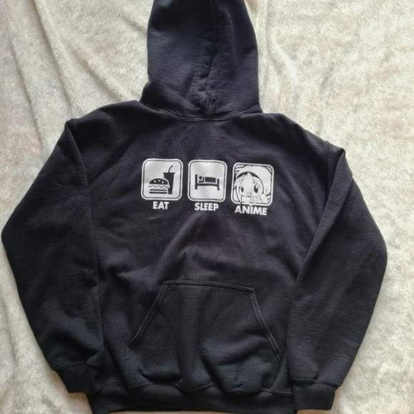 EAT, SLEEP, ANIME pullover hoodie, Size M - Picture 4 of 7